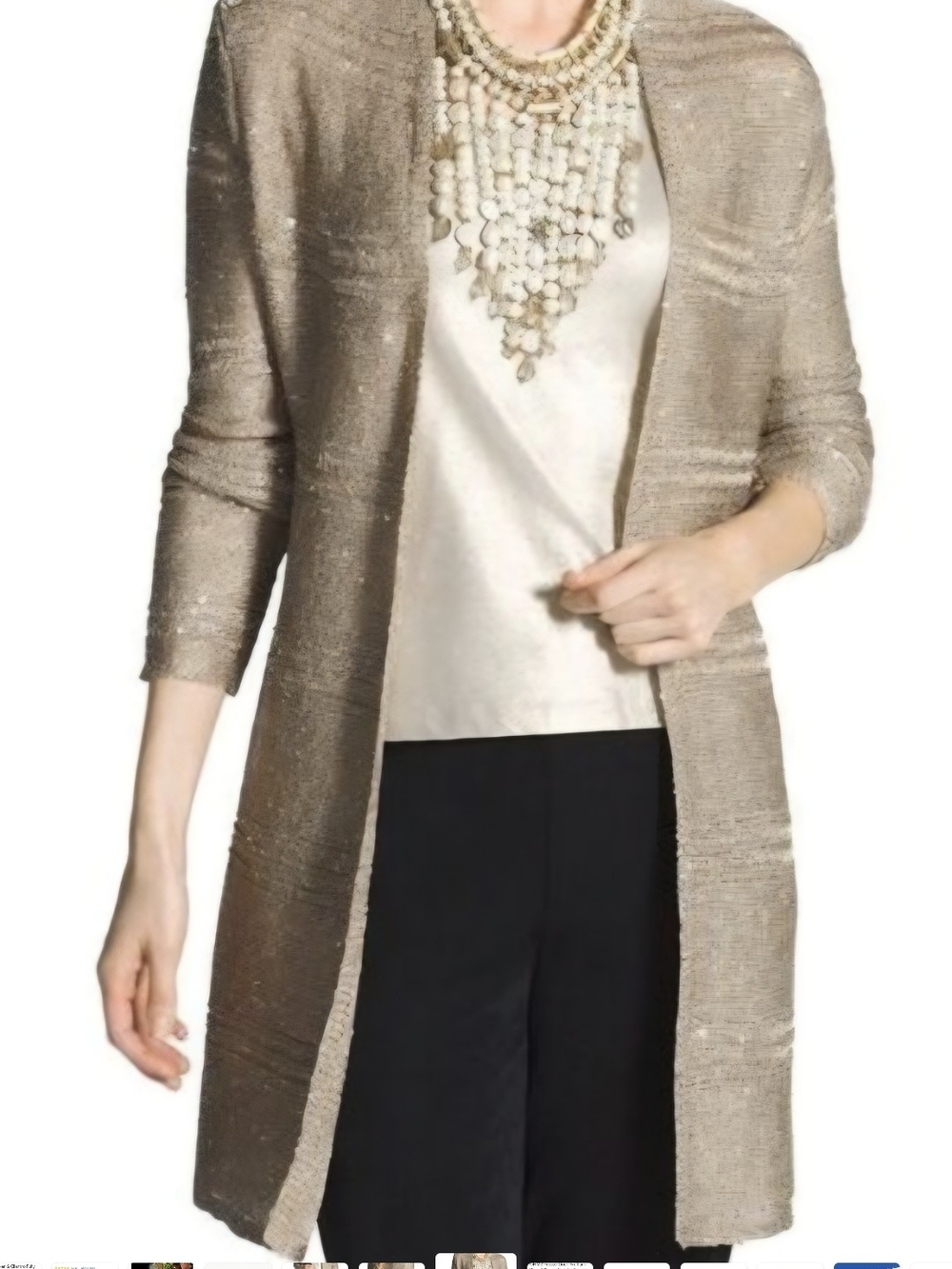 CHICO'S SEQUIN SWEATER CARDIGAN JACKET GOLD SHIMMER Size 0 Small Like New
